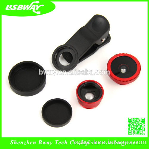 Universal 3-in1 Camera Lens for mobilephone and tablet, including Fisheye Lens Macro Lens and 0.67X wide angel lens